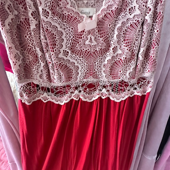 Soma Red, Pink, and White Lace Dress - Picture 6 of 8